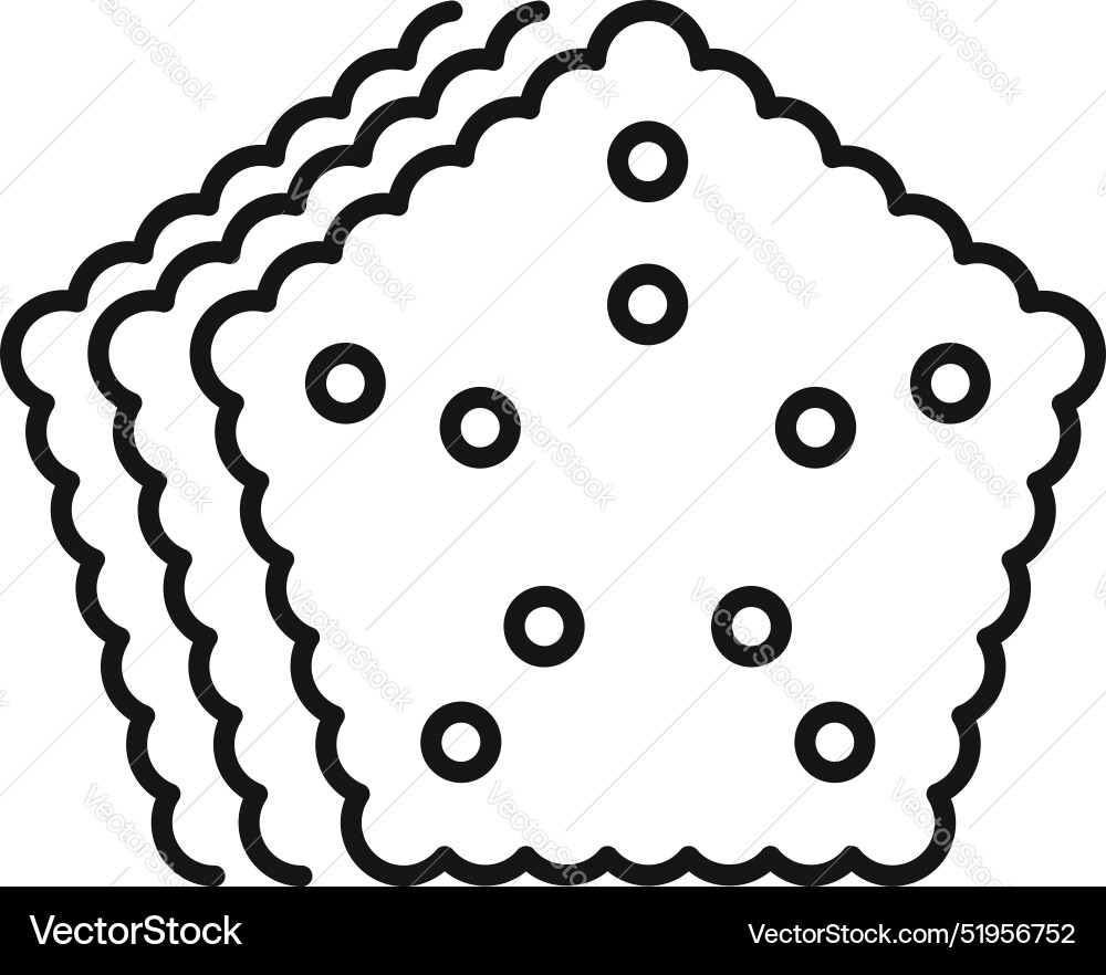 Square cracker icon depicting stacked cookies Square cracker icon depicting stacked cookies vector image