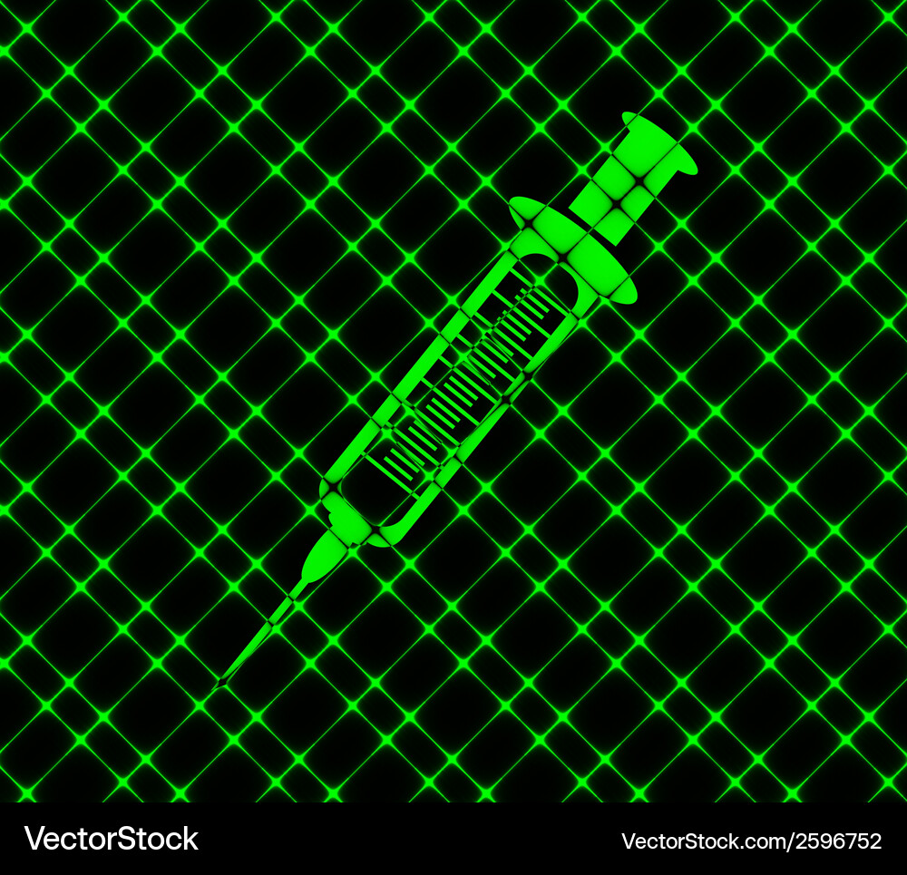 Syringe flat modern web button and space for your Vector Image