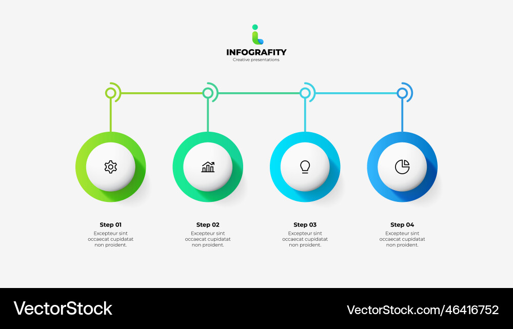 Thin lines with 4 options horizontal progress Thin lines with 4 options horizontal progress vector image