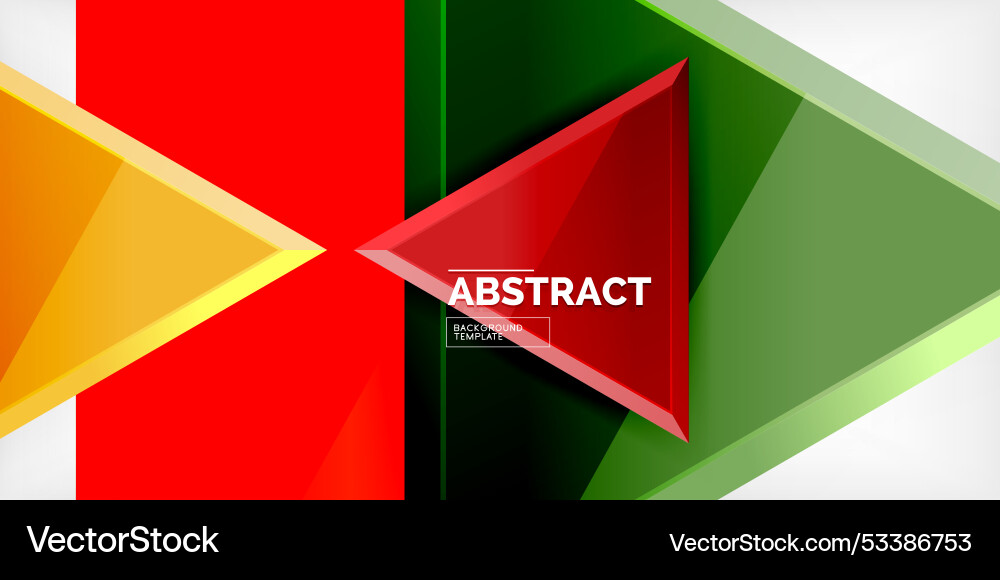 Abstract background - colorful triangles with 3d Vector Image