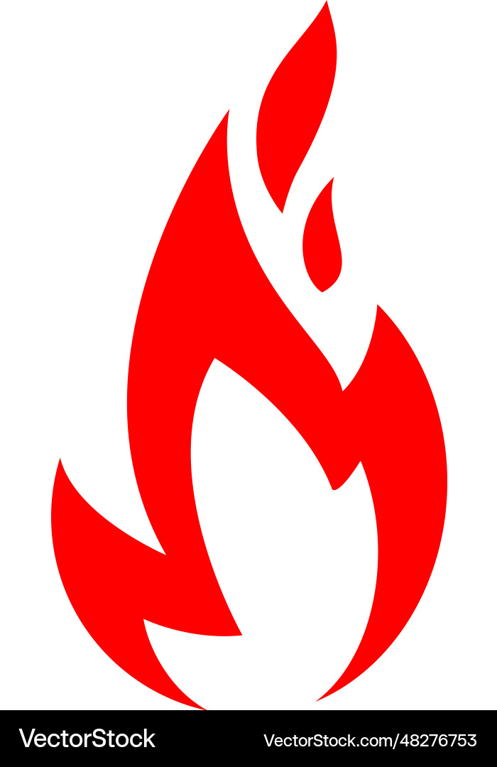 Fire icon red color symbol or emblem Fire icon red color symbol or emblem Vector Image