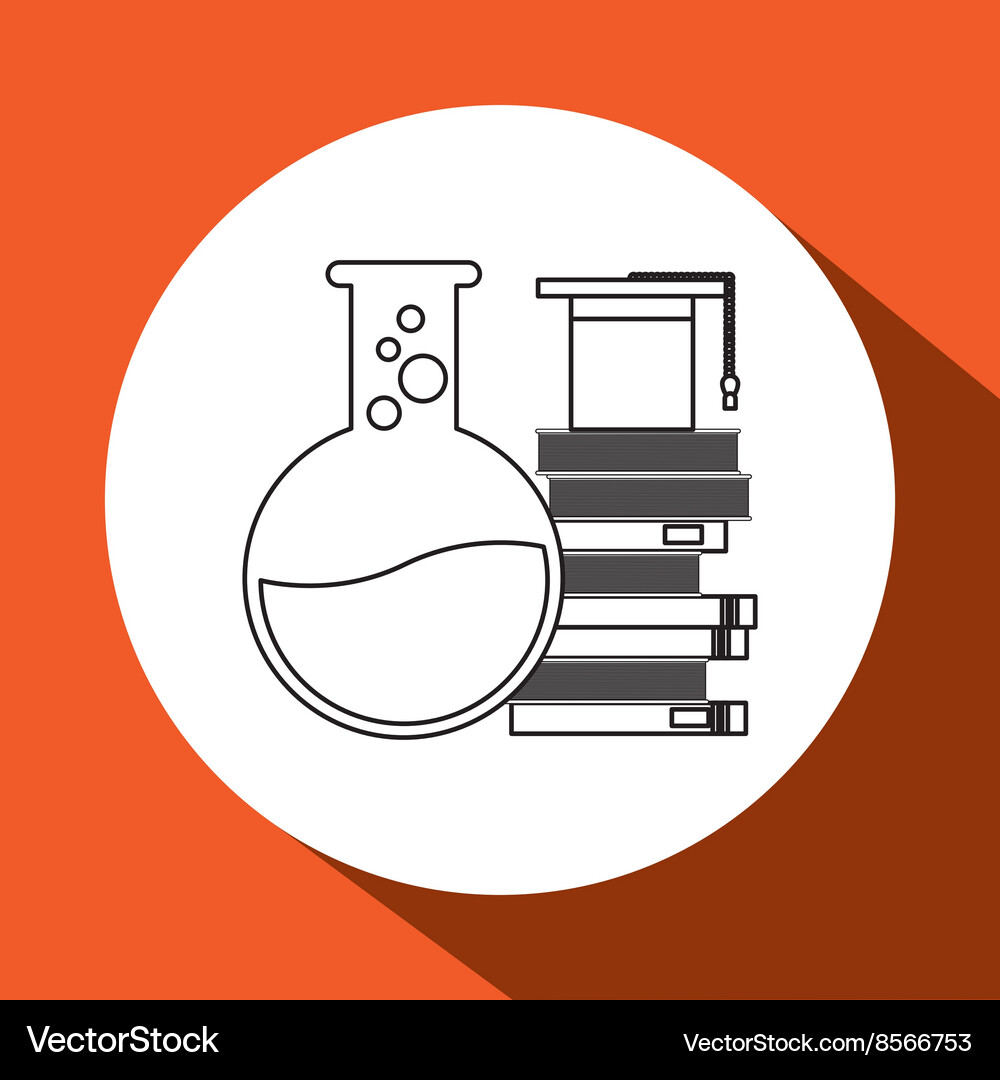 Laboratory flask over white background Vector Image