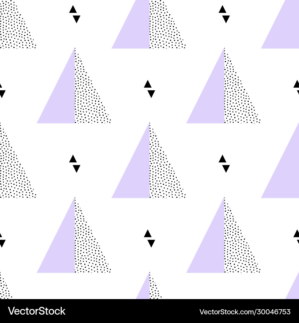 Seamless retro memphis pattern with triangle Seamless retro memphis pattern with triangle vector image