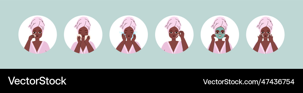 Afro american woman doing morning or evening vector image