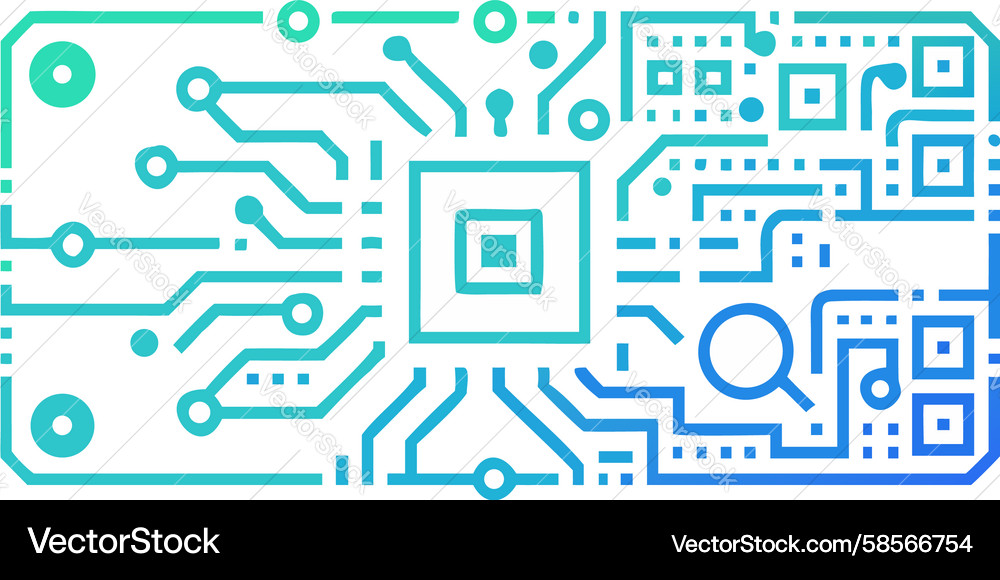 AI QR Circuit Code Vector Image
