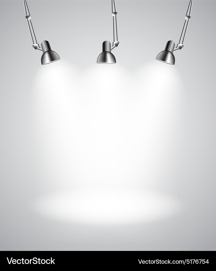 Background with lighting lamp empty space Vector Image