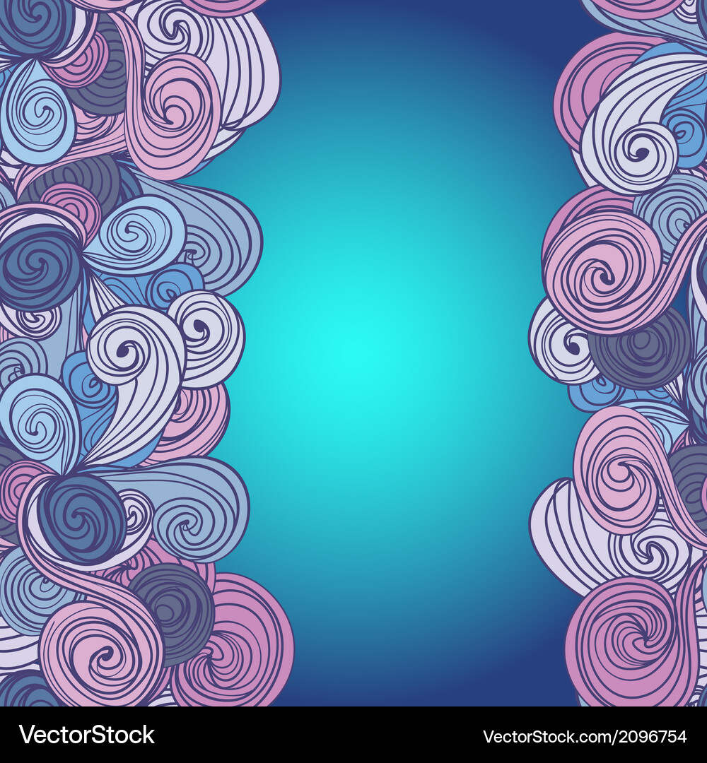 Border with abstract hand-drawn waves pattern Vector Image