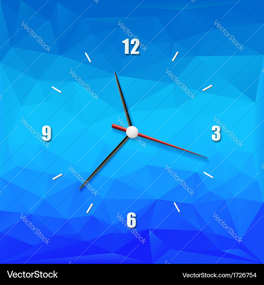 Creative clock on the abstract background Vector Image