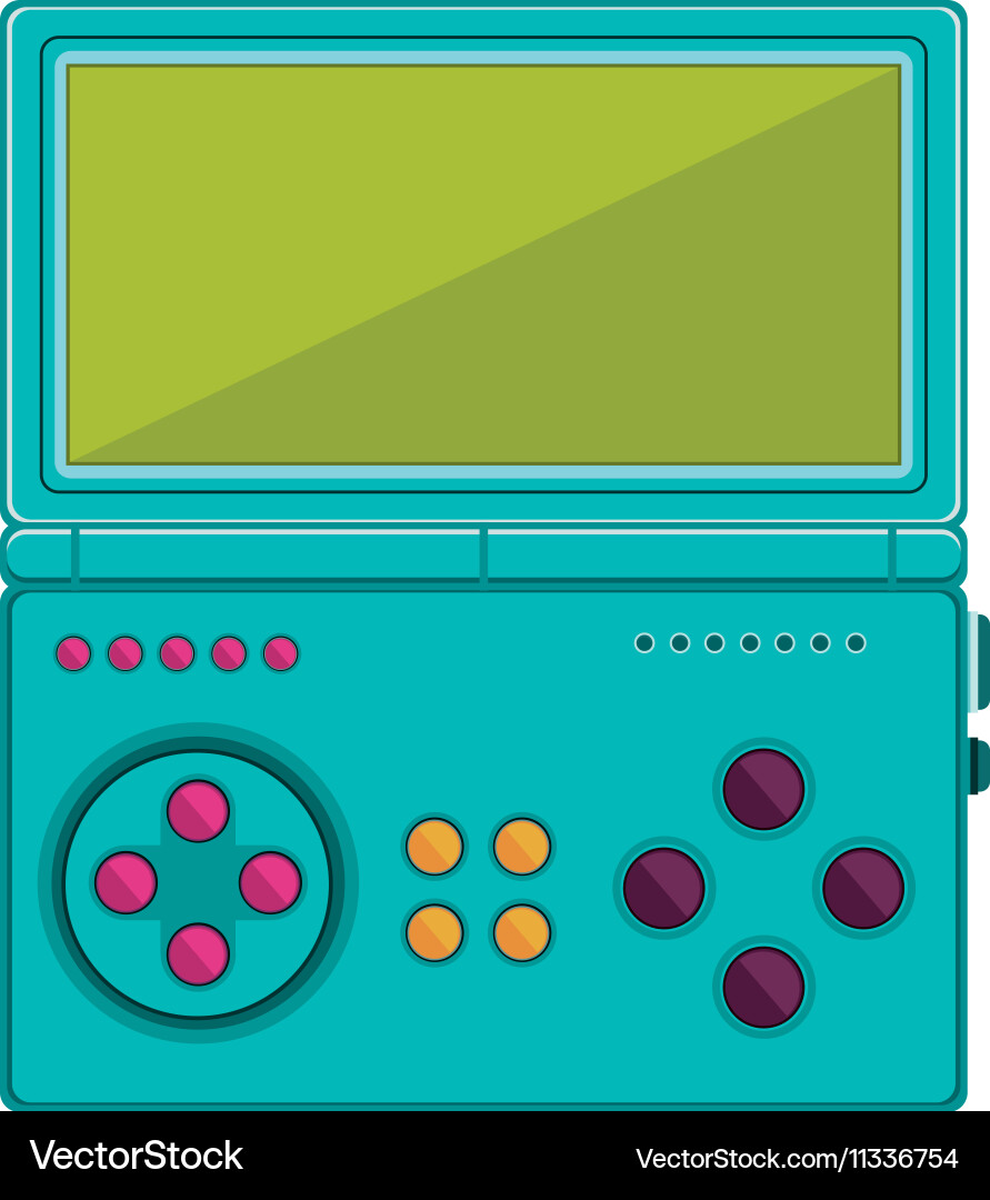 Game cube remote control with screen and buttons Vector Image