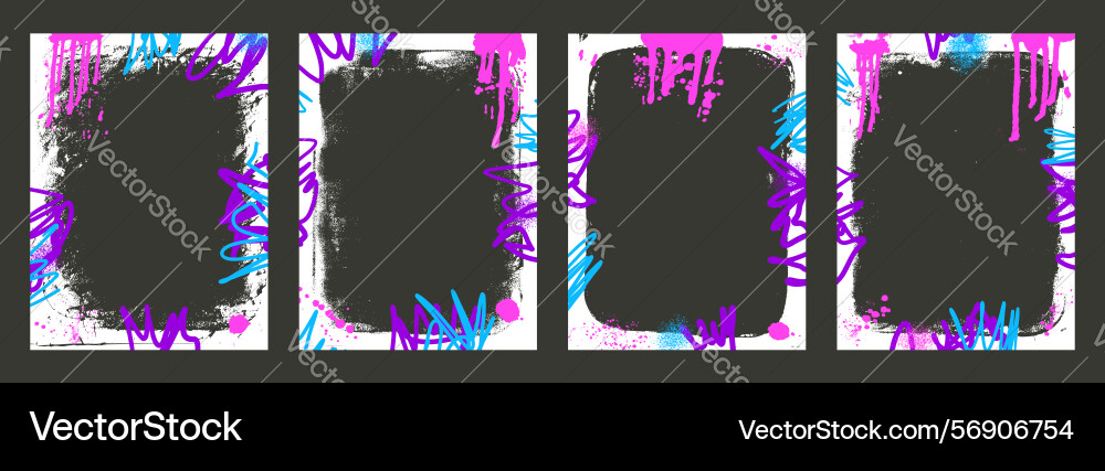 Grunge white text boxes set framework templates Grunge white text boxes set framework templates vector image