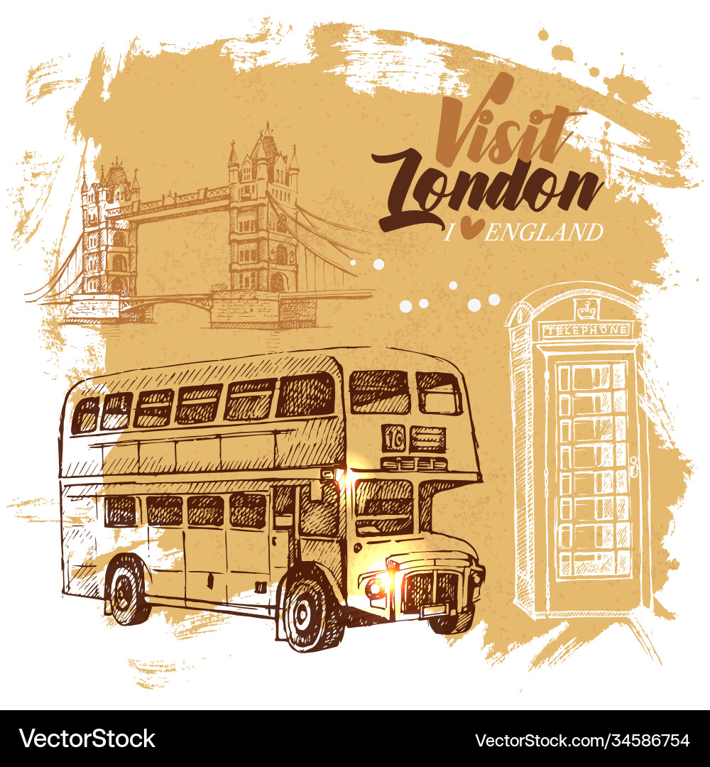 Hand gezeichnete Skizze england vintage hintergrund Hand gezeichnete Skizze england vintage hintergrund vektorbild