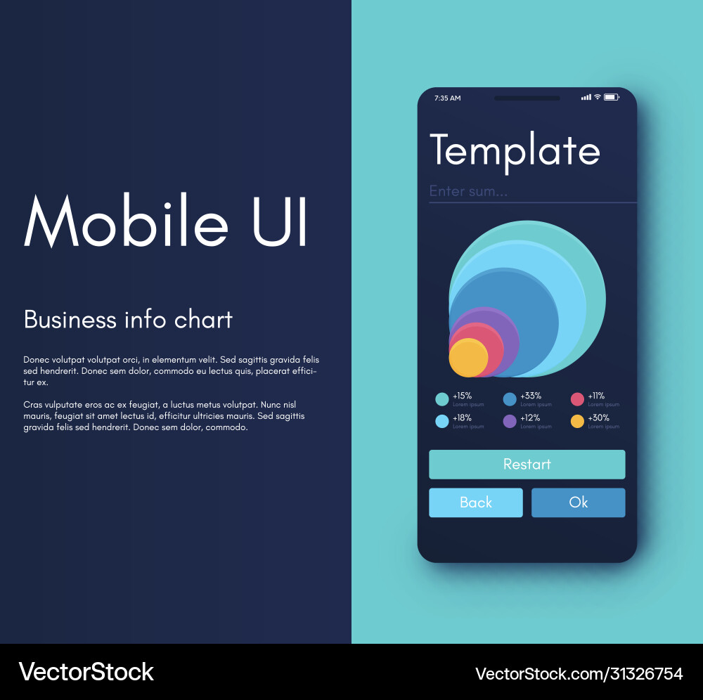 Mobile application interface ui design Mobile application interface ui design vector image