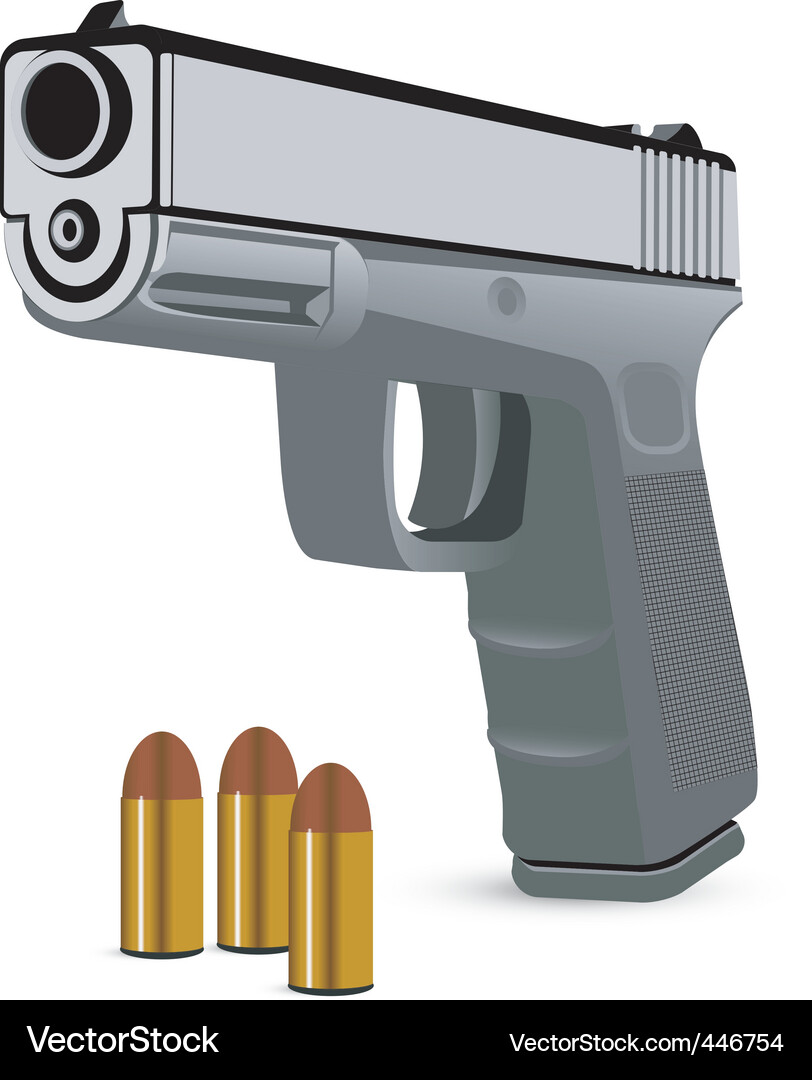 Moderne Handgun Vektorbild
