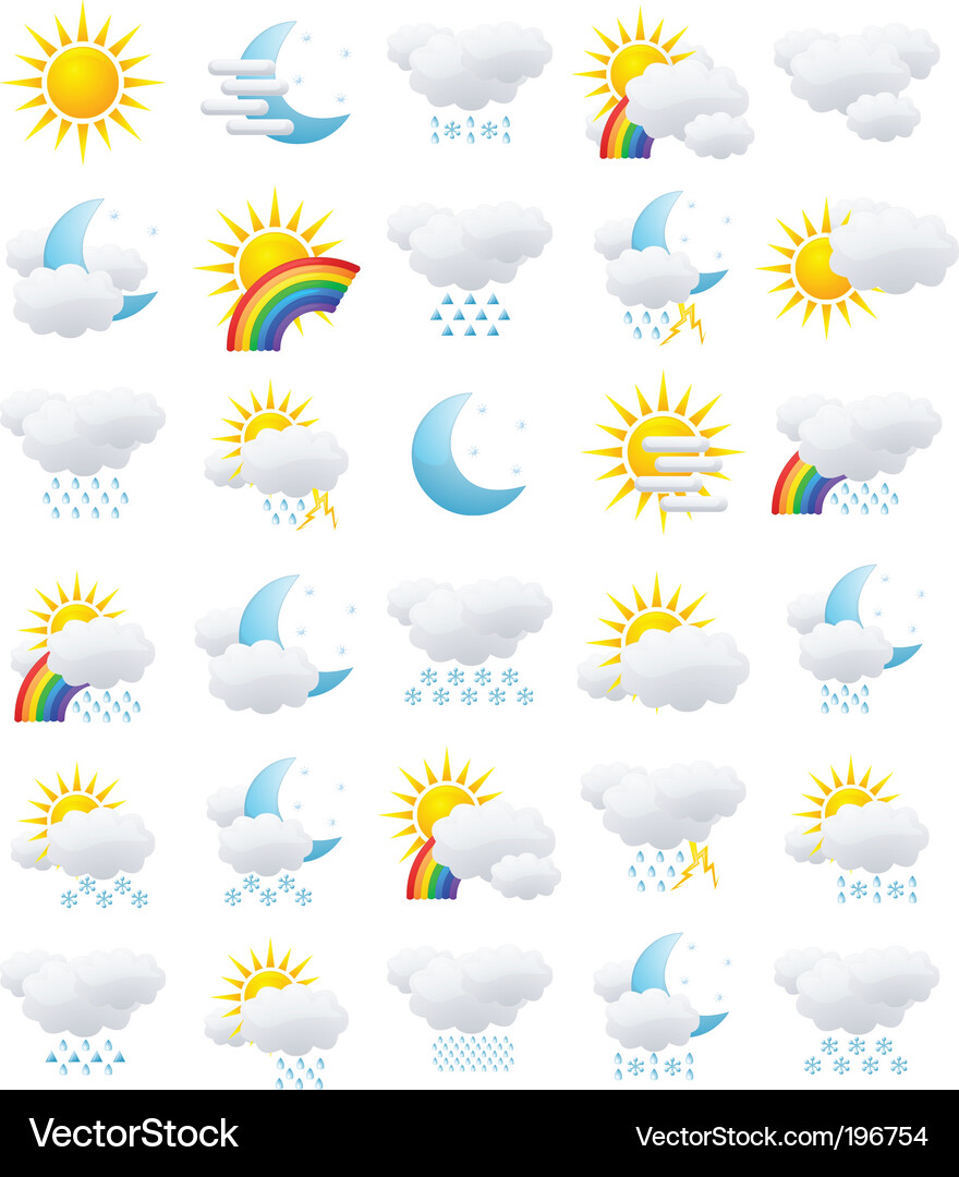 Wetter Icon Set Vektorbild