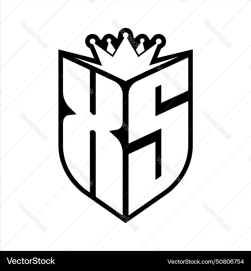 Xs letter bold monogram with shield shape Vector Image