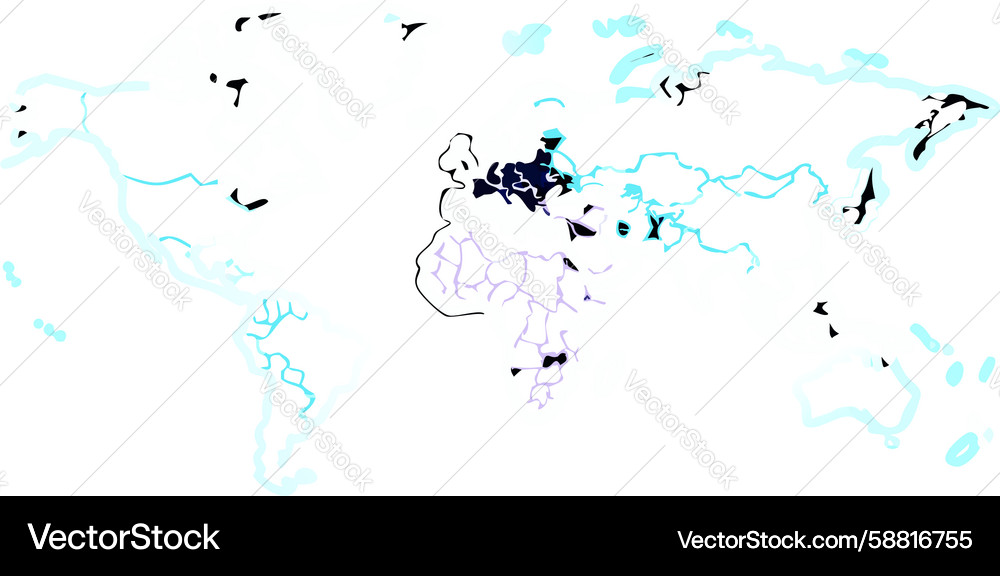 Abstract world map with scattered color Vector Image