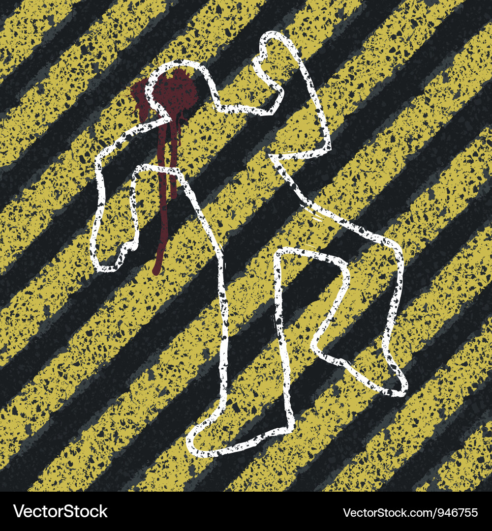 Crime Scene Silhouette Vector Image