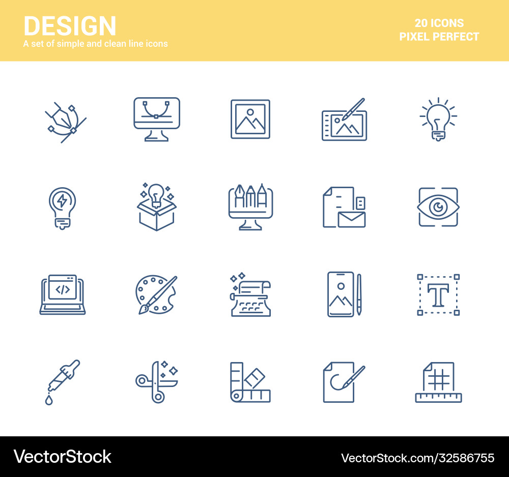 Flat line icons design-design Flat line icons design-design vector image