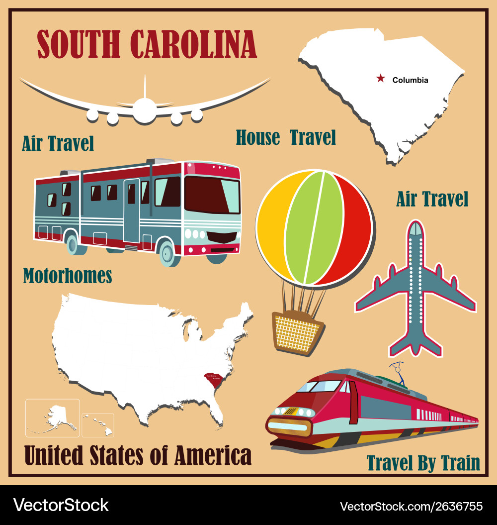 Flat map of south carolina Vector Image