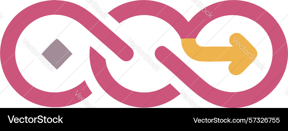 Interconnected growth paths network of progress vector image