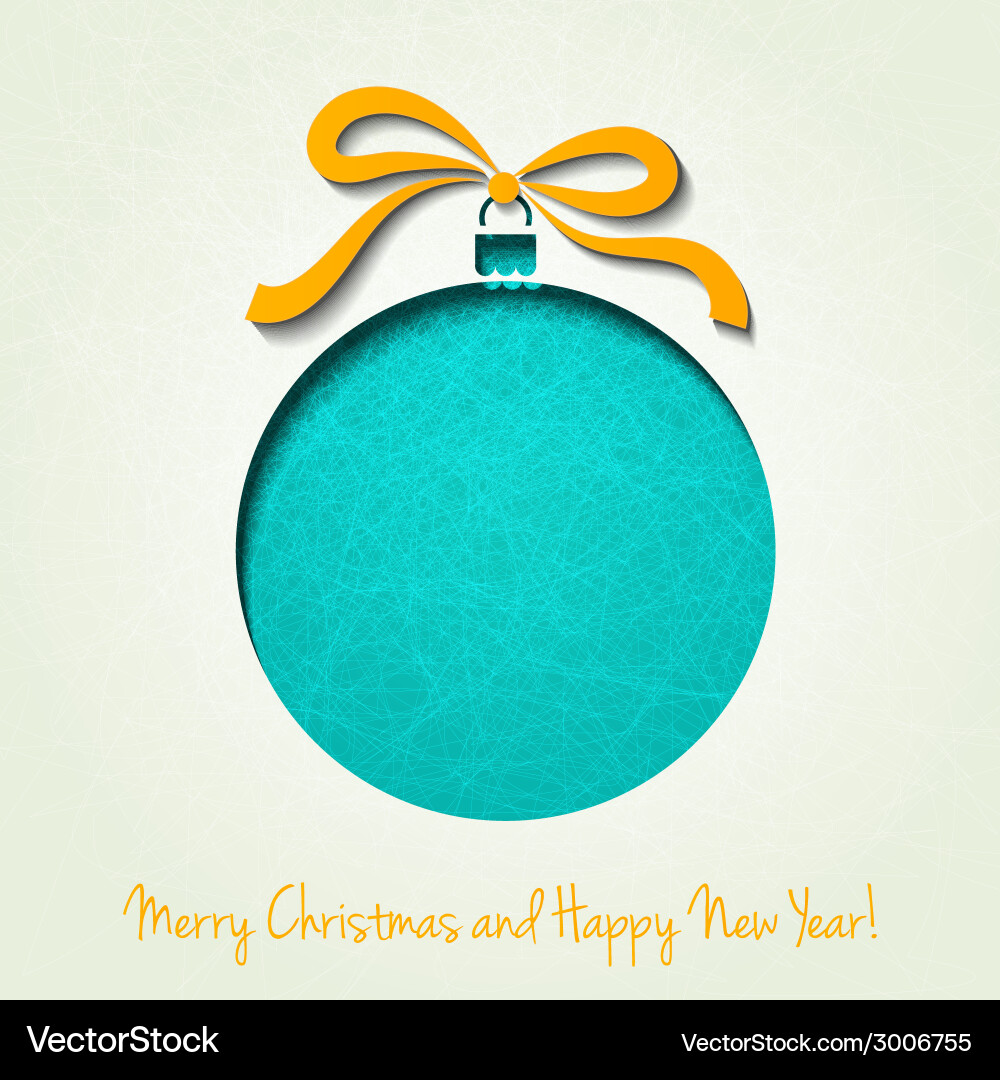 Merry Christmas Paper Cutout Vector Image