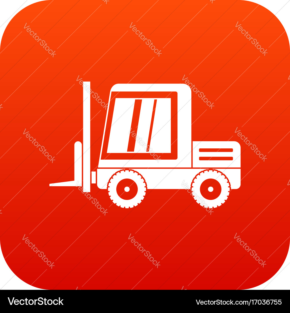 Stacker loader icon digital red vector image