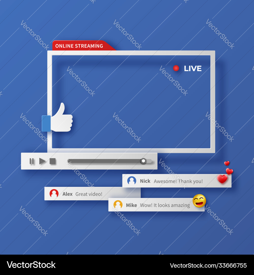 Video player design template with shadow Video player design template with shadow vector image