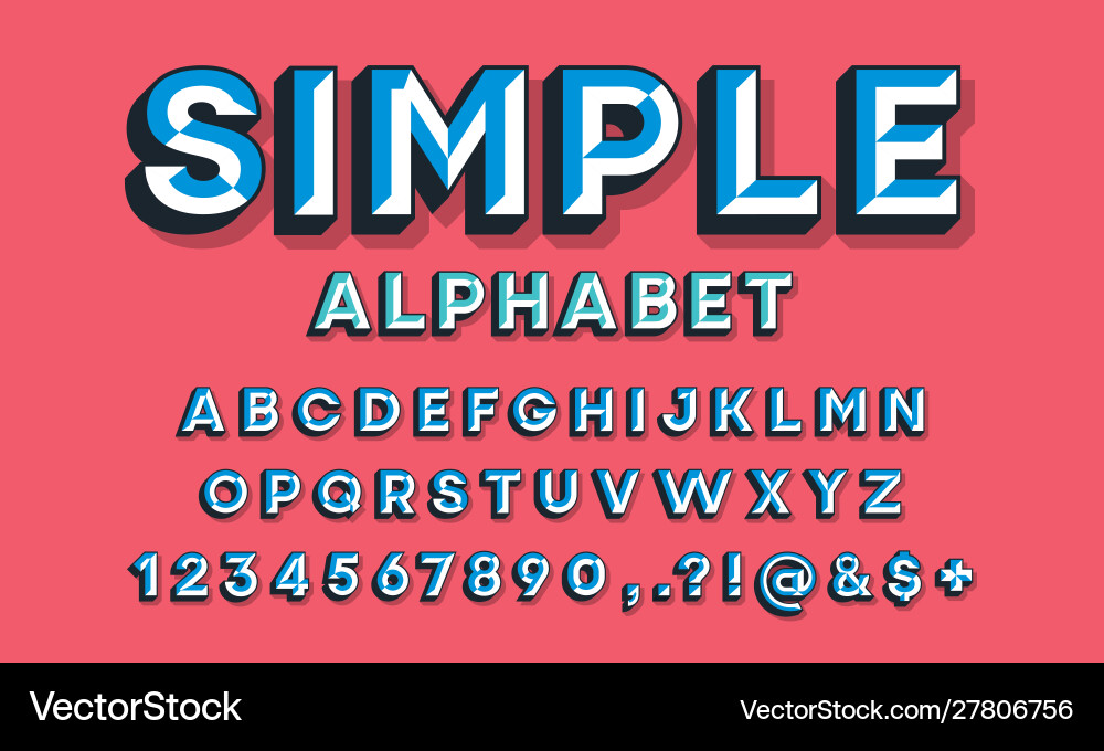 Chisel Alphabet Font - Decorative Lettering Vector Image