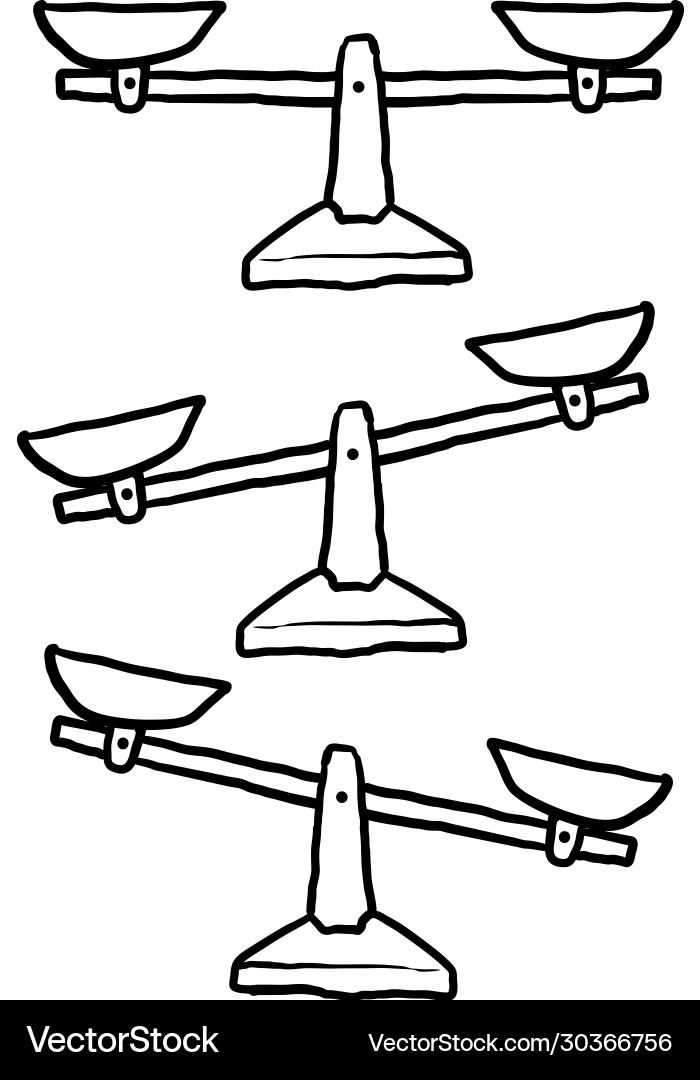 Hand drawn set scales bowls Royalty Free Vector Image