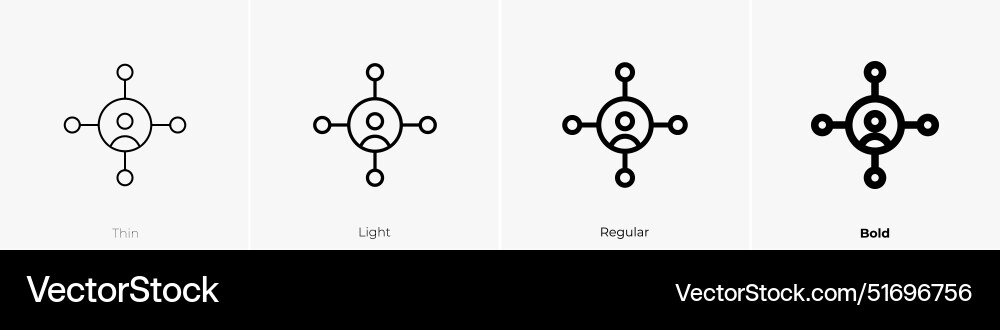 Hierarchy icon thin light regular and bold style Hierarchy icon thin light regular and bold style vector image