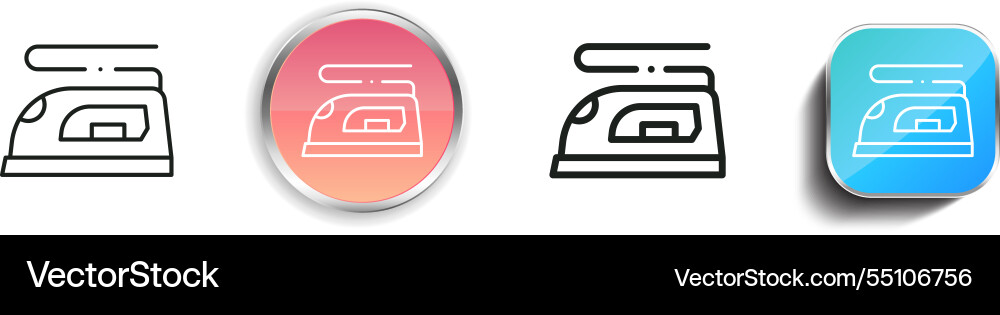 Iron icon thin linear regular and button style Vector Image