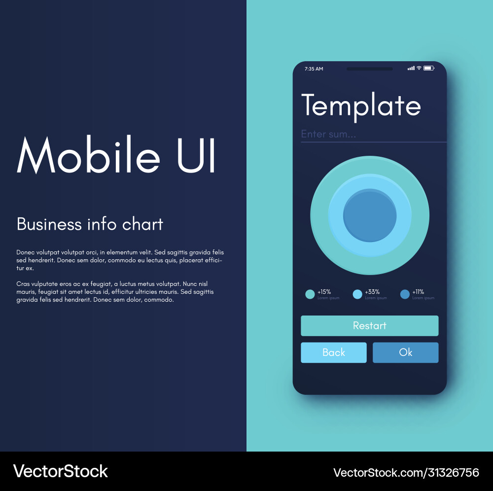 Mobile application interface ui design Mobile application interface ui design vector image