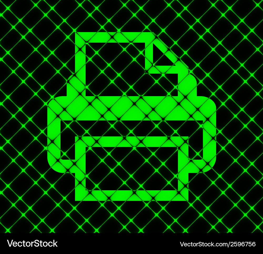 Printer flat modern web button and space for your Vector Image
