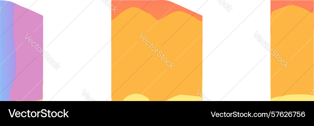 Stacked gradient blocks abstract elements set vector image