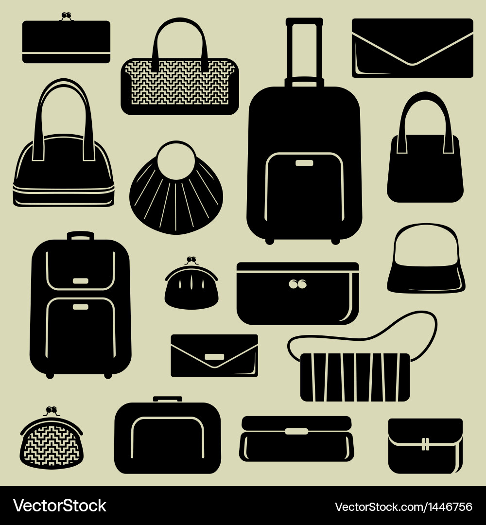 Suitcase & Bag Icons Collection Vector Image