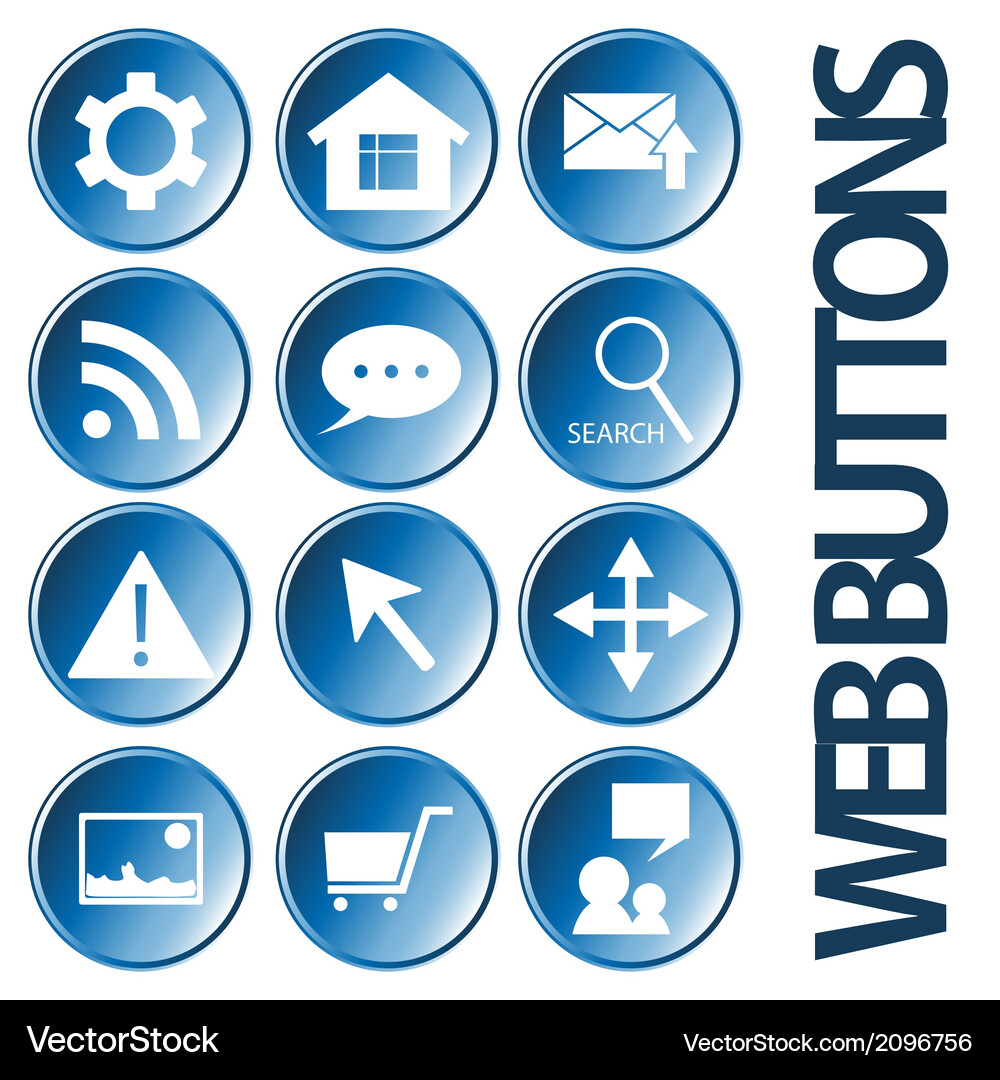 Web icons circle buttons Vector Image