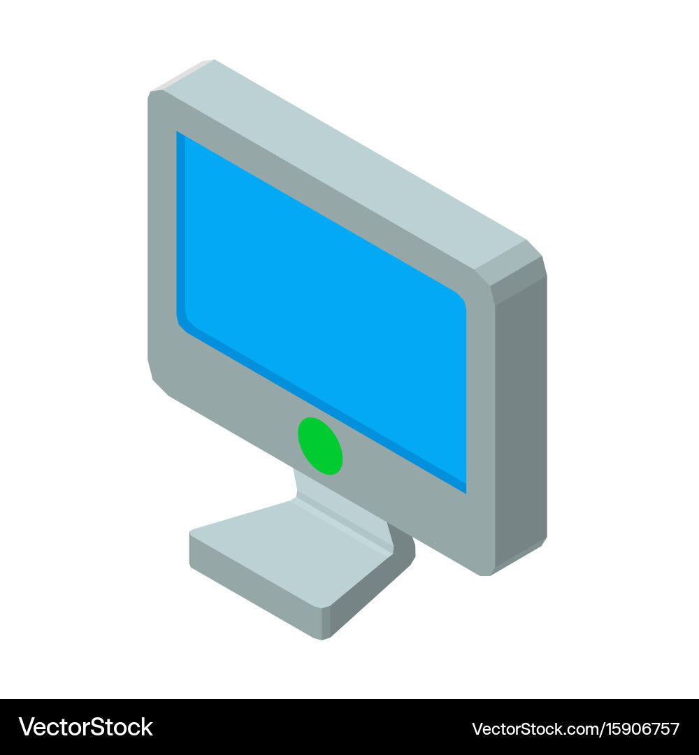 3D Computer Monitor Icon Vector Image