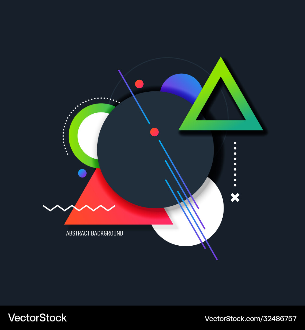 Abstract colorful gradient geometric shape vector image