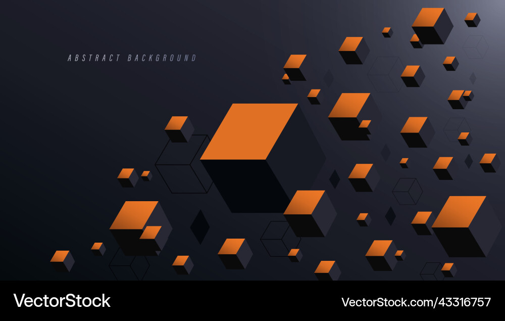 Abstract Dark Cube Background Vector Image