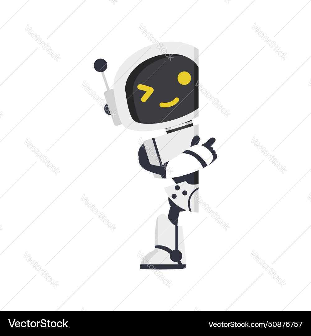 Cute ai robot with empty Cute ai robot with empty vector image