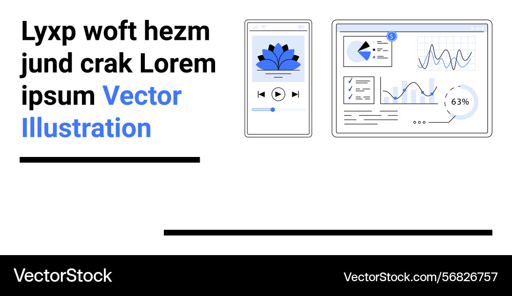 Data analytics dashboard and mobile application Data analytics dashboard and mobile application vector image