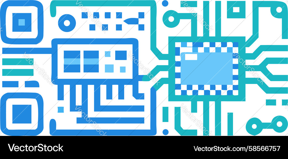 Dynamic Pixel Flow QR Code Vector Image