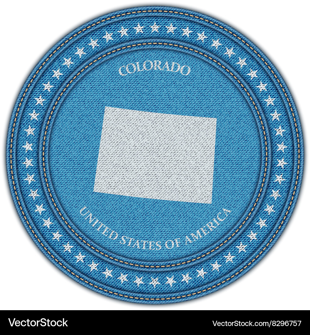 Label with map of colorado denim style Vector Image