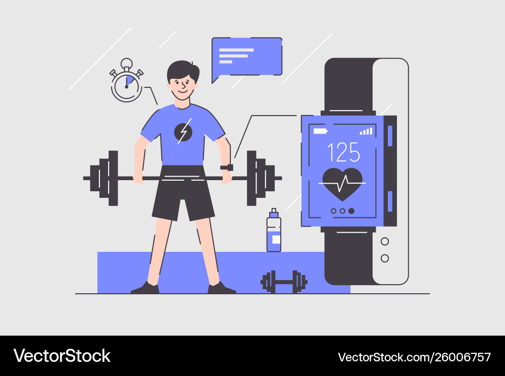Man using smart watches Man using smart watches vector image