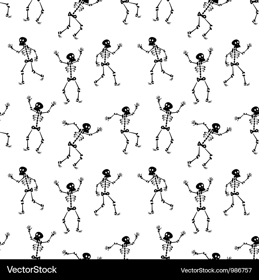 Skeleton Seamless Pattern Vector Image