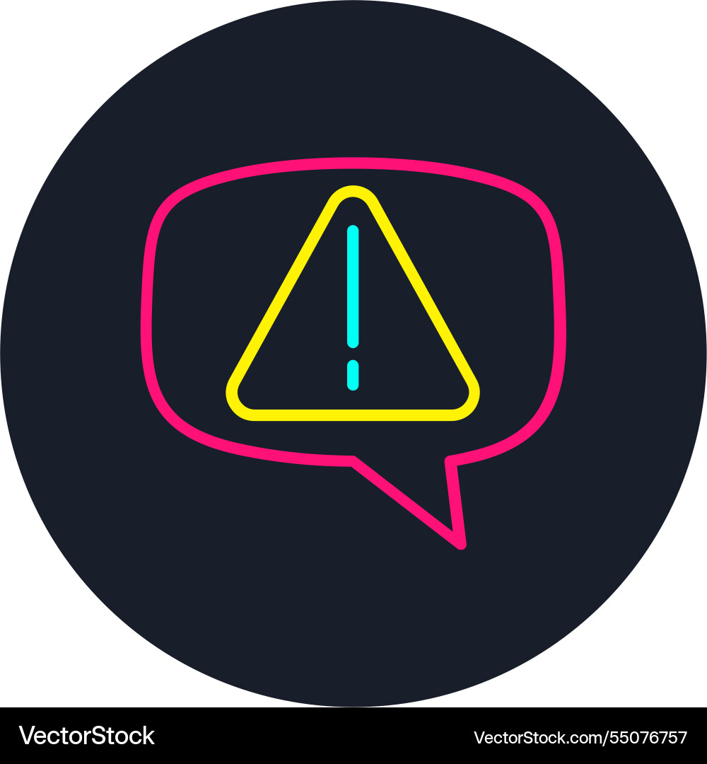 Warning line multi color icon Vector Image