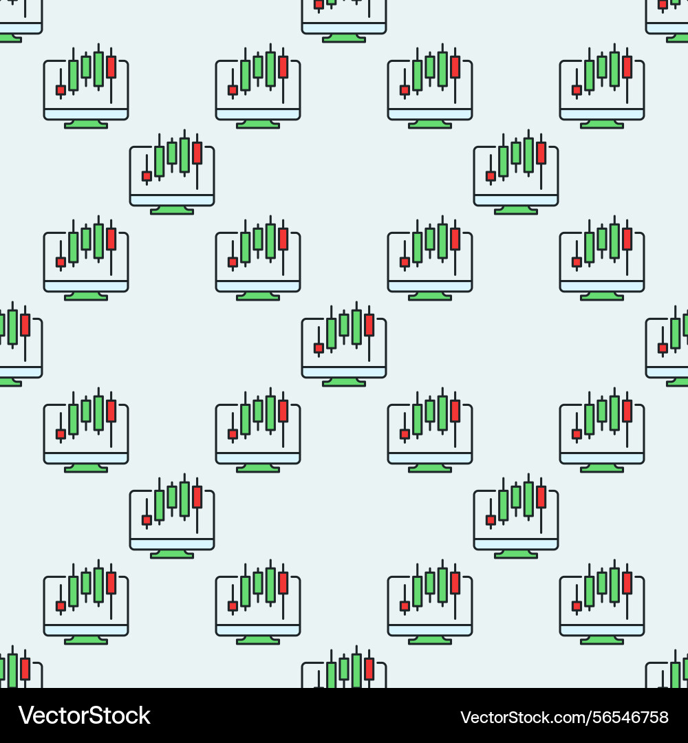 Candlestick pattern on computer screen online vector image