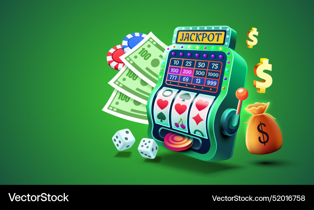 Casino 777 banner slots machine winner jackpot Casino 777 banner slots machine winner jackpot vector image