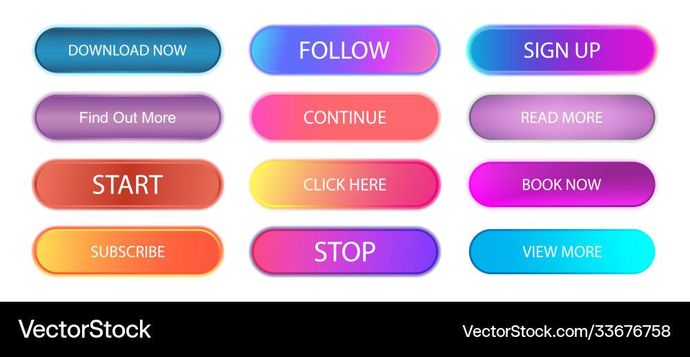 Colorful buttons collection for web vector image