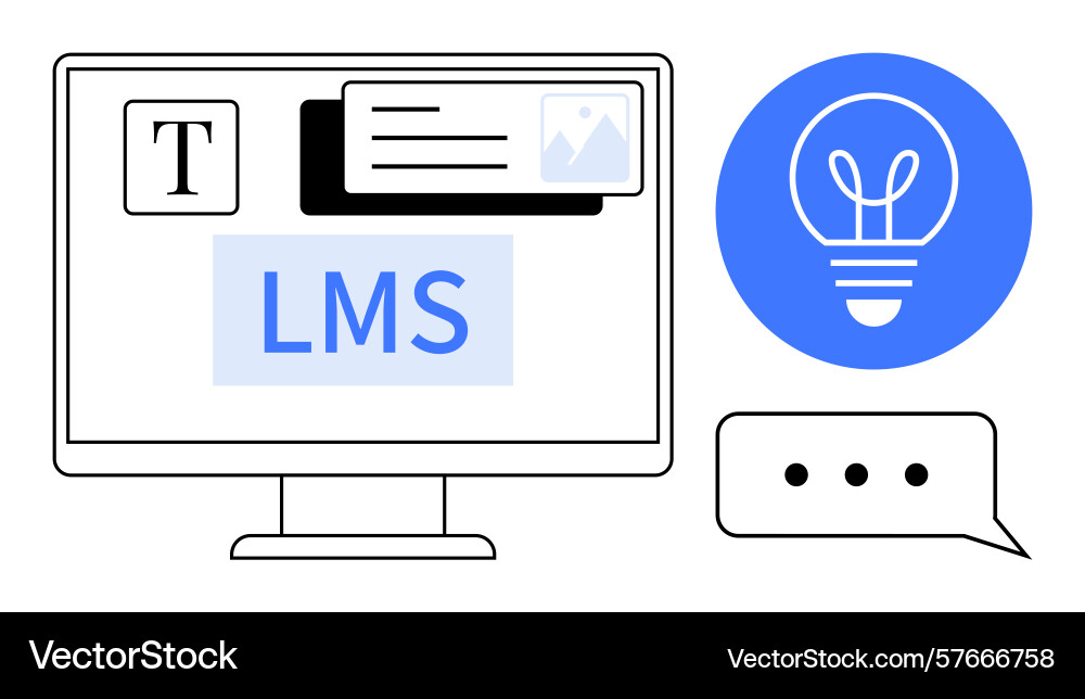 E-learning platform interface with lms on desktop E-learning platform interface with lms on desktop vector image
